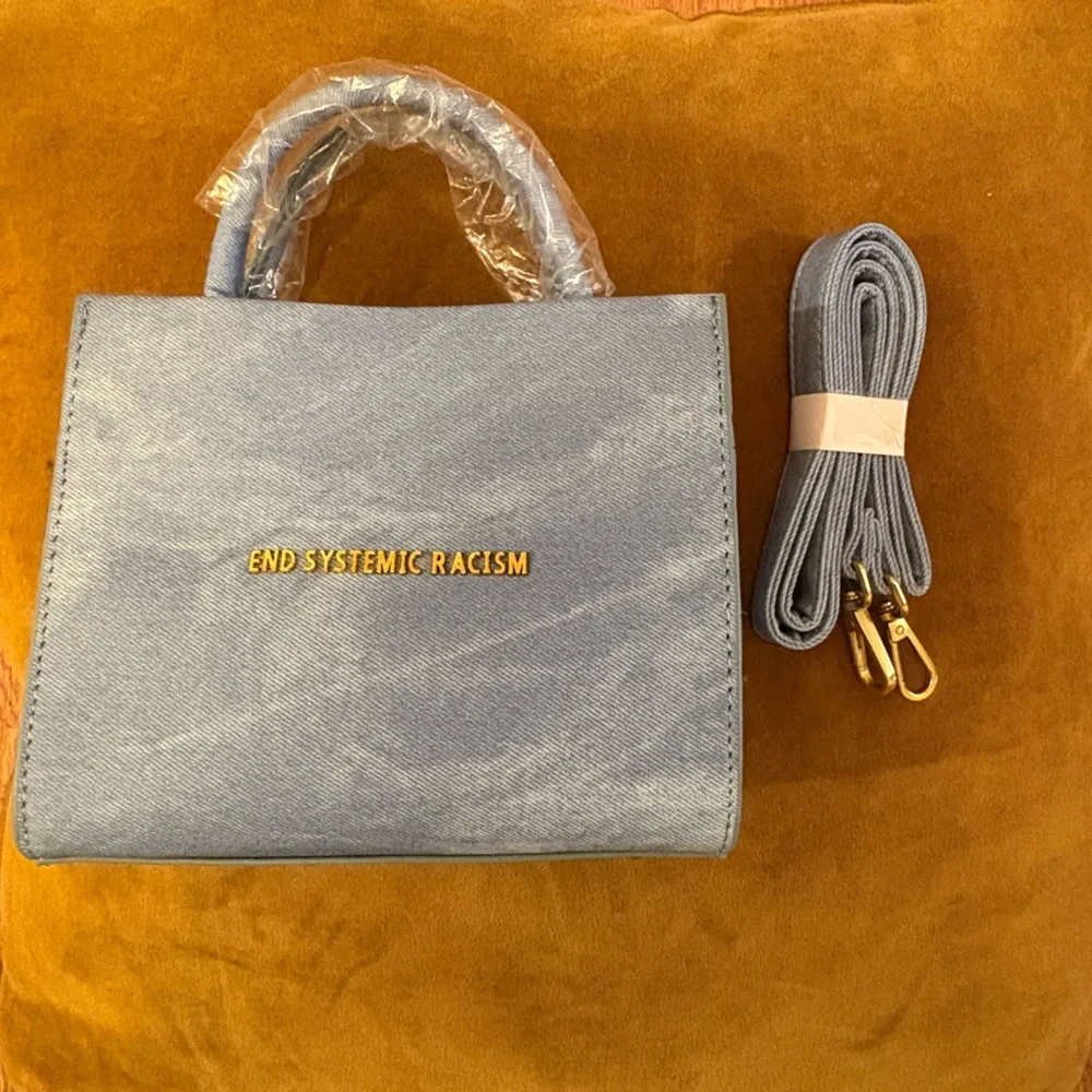 Blue Wax Denim ESR “End Systemic Racism” Handbag by Brandon Blackwood - Picture 1 of 10